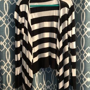 Torrid black and white striped cardigan